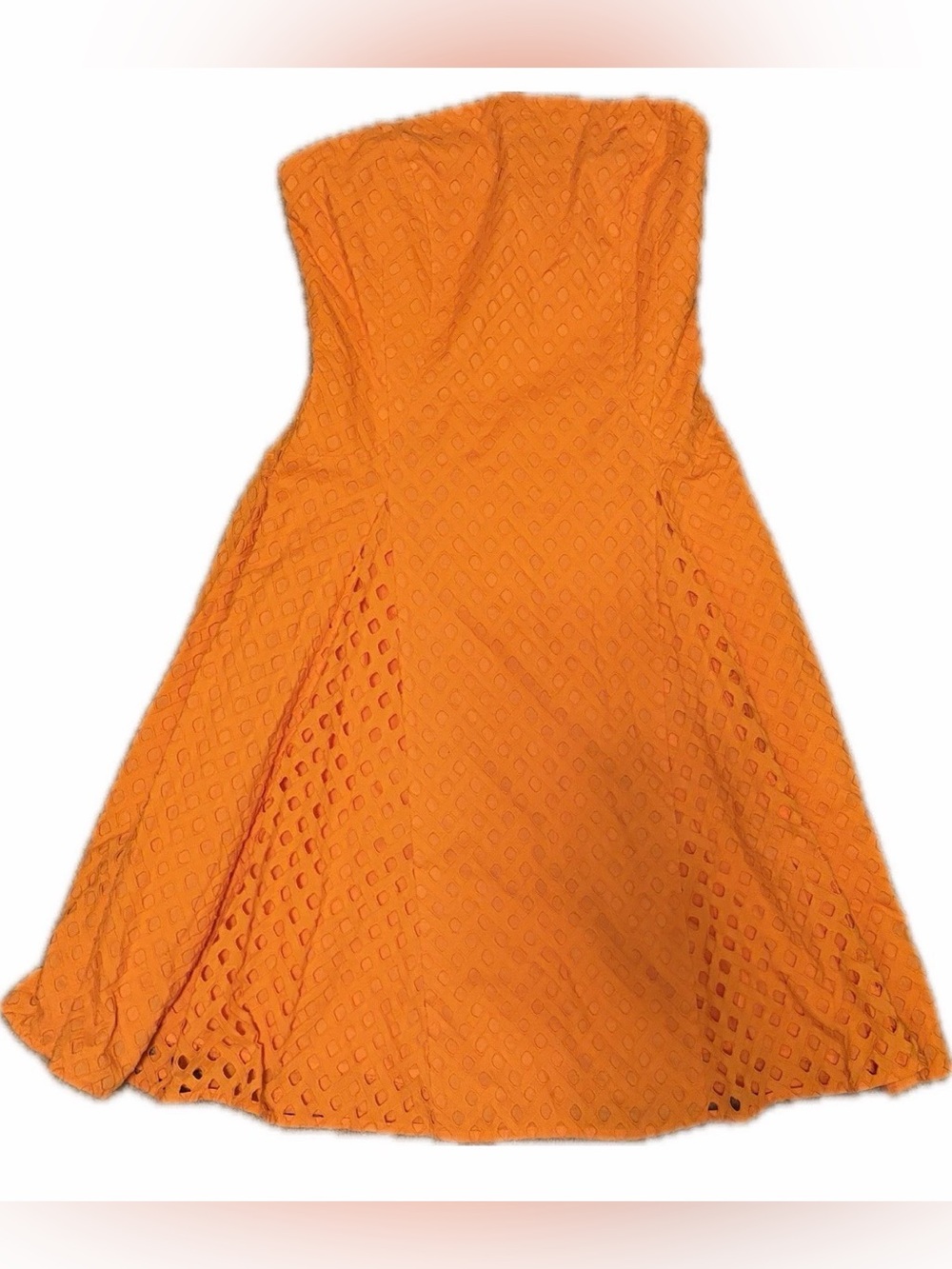 Maeve Strapless Orange Eyelet Fit-and-Flare Dress - Picture 2 of 6